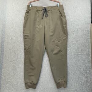 Figs Scrub Pants Womens 2XL Khaki HW Zamora Joggers Cargo Pockets Stretch Nurse